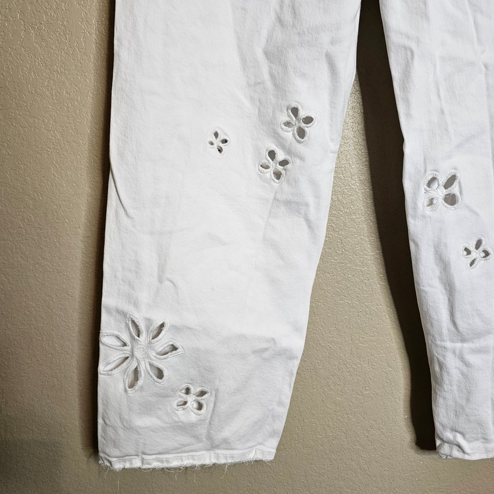 14 Long AE Strigid Embroidered Low-Rise Ex-Boyfriend Baggy Jean Eyelet White - Picture 8 of 14